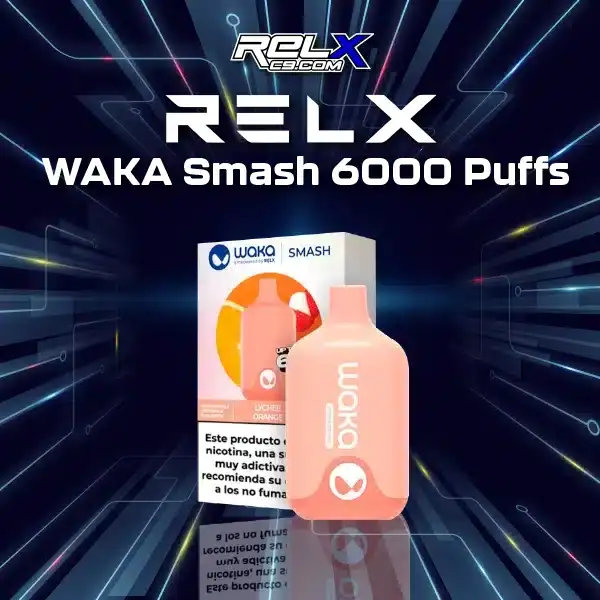 waka smash 6000 puffs-lychee orange
