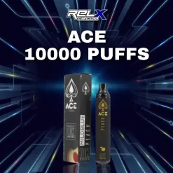 ace 10000 puffs กลิ่นไวท์พีช หอมละมุนหวานนุ่ม สดชื่นในทุกสัมผัส