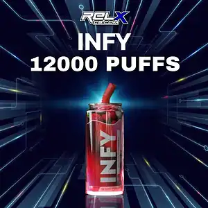 Infy 12000 puff กลิ่นลิ้นจี่ราซเบอรนี่ เปรี้ยวนิด หวานหน่อย สูบแล้วโดนใจ