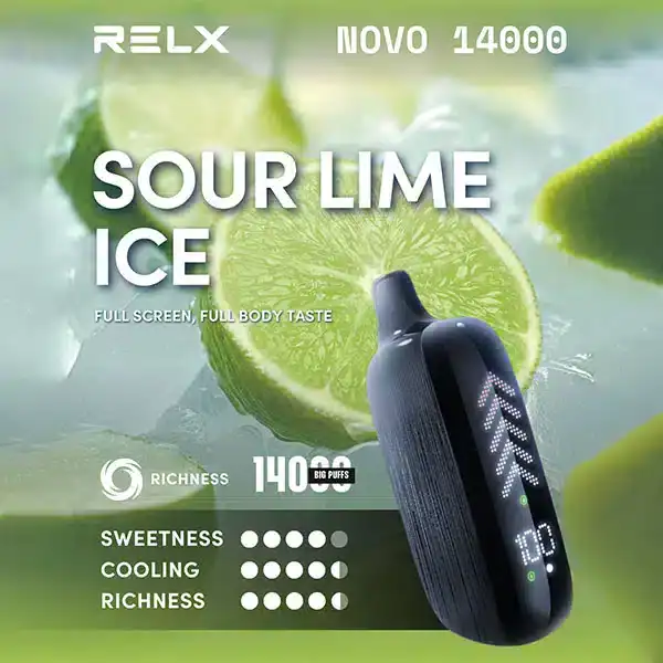 RELX Novo 14000 Puffs กลิ่นมะนาวเปรี้ยวแซ่บ ซ่อนความเย็นสดชื่นเต็มพลัง