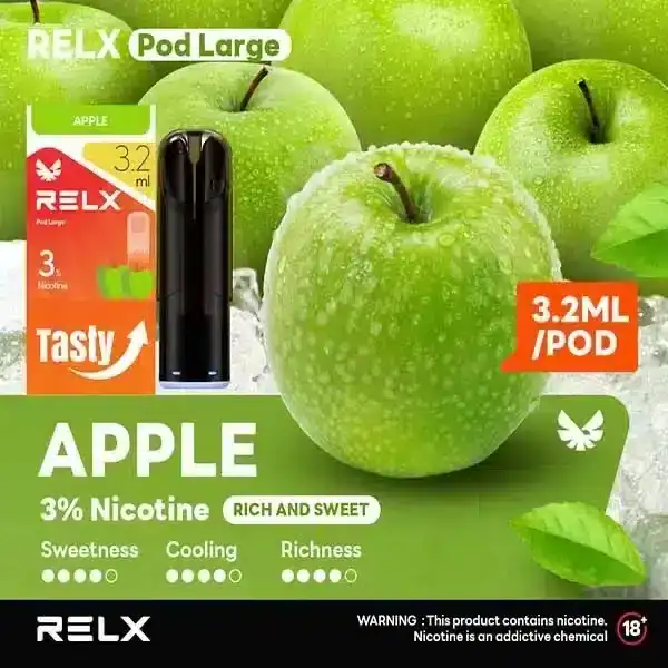 Relx Pod Large กลิ่นแอปเปิ้ล หวานกรอบ หอมสดชื่น