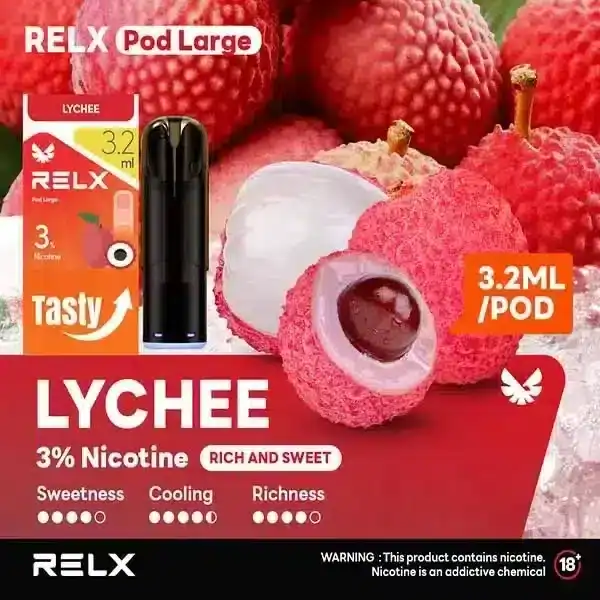 Relx Pod Large กลิ่นลิ้นจี่ หวานละมุน สดชื่นทุกสัมผัส