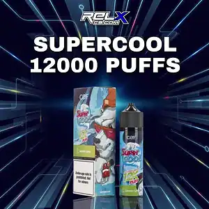 supercool 12000 puffs กลิ่นเลมอน เปรี้ยวสดใส เติมพลังความสดชื่น