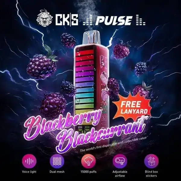 cks pulse 15000 puffs กลิ่นแบล็กเบอร์รี่และแบล็คเคอแรนท์ หอมเปรี้ยวหวานชุ่มฉ่ำ