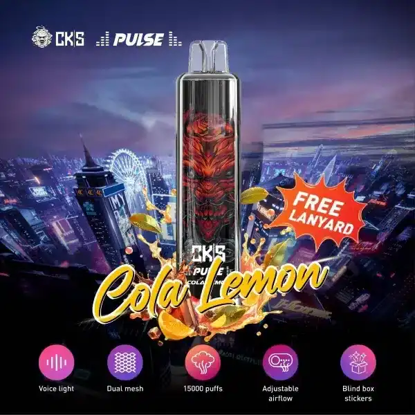 cks pulse 15000 puffs กลิ่นโคล่าเลมอน ซ่าหอมลงตัว สดชื่นในทุกคำ