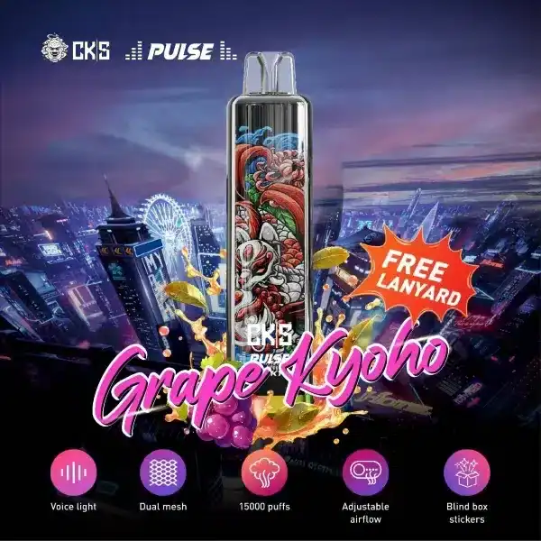 cks pulse 15000 puffs กลิ่นองุ่นเคียวโฮ หวานฉ่ำ หอมลึก สดชื่นแบบพรีเมียม