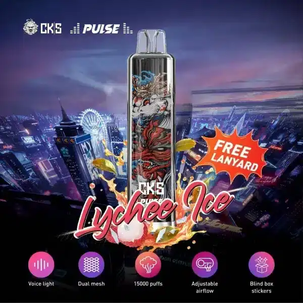 cks pulse 15000 puffs กลิ่นลิ้นจี่เย็น หวานหอม ผสานความสดชื่นเต็มรสชาติ