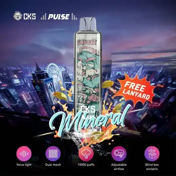 cks pulse 15000 puffs กลิ่นน้ำแร่ หอมสดชื่น บริสุทธิ์เหมือนน้ำจากธรรมชาติ