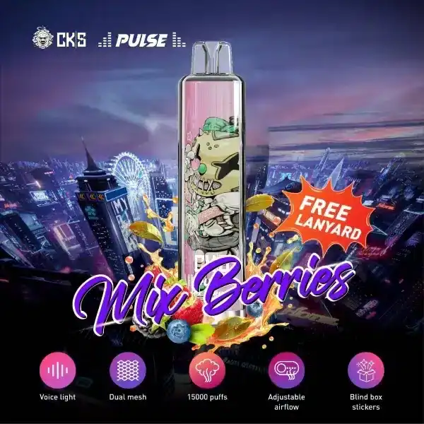 cks pulse 15000 puffs กลิ่นเบอร์รี่รวม หอมหวานอมเปรี้ยว สดชื่นหลากมิติ