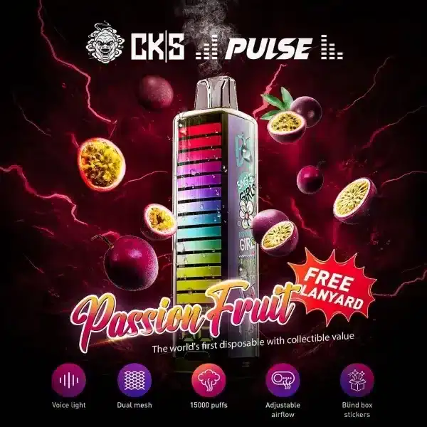cks pulse 15000 puffs กลิ่นเสาวรส เปรี้ยวจี๊ด สดชื่นเต็มคำ สูบแล้วตื่นตัว