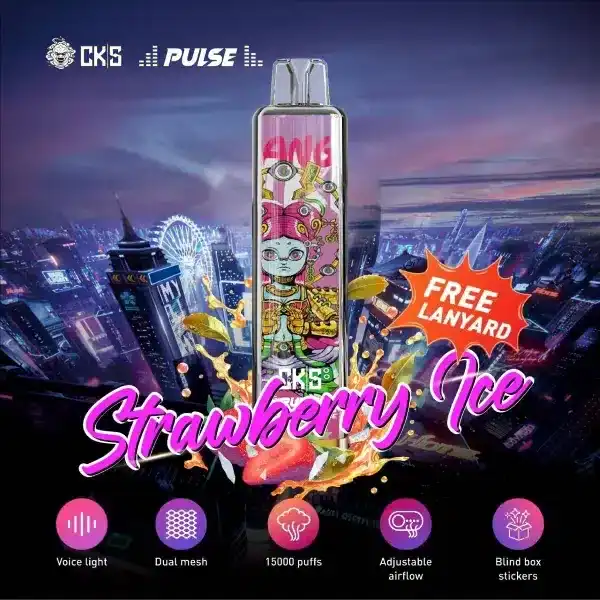 cks pulse 15000 puffs กลิ่นสตรอว์เบอร์รี่เย็น หวานฉ่ำ สดชื่นด้วยสัมผัสเย็น