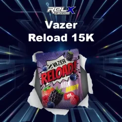 vazer reload 15k กลิ่นเบอร์รี่รวมเปรี้ยวหวานเข้มข้น กลิ่นสดชื่นไม่เลี่ยน