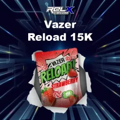 vazer reload 15k กลิ่นขนมหวานสตรอว์เบอร์รี่ หอมละมุนในทุกคำ