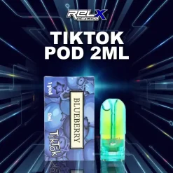หัว Tiktok Pod กลิ่นบลูเบอร์รี่เข้มข้น หอมหวาน สดชื่นทุกคำ