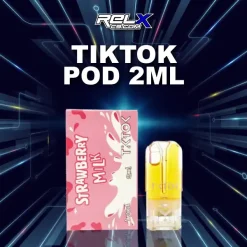 หัว Tiktok Pod กลิ่นนมสตรอว์เบอร์รี่หวานละมุน ฟีลครีมมี่