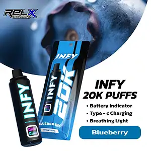 พอตใช้แล้วทิ้ง infy 20k blueberry หวานนุ่ม ละมุนลิ้น