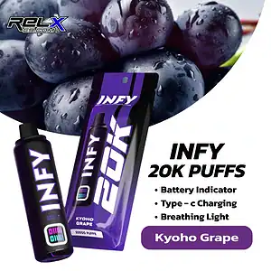พอตใช้แล้วทิ้ง infy 20k kyoho grape องุ่นเข้ม เต็มคาราเบล ขแงแท้สไตล์ญี่ปุ่น